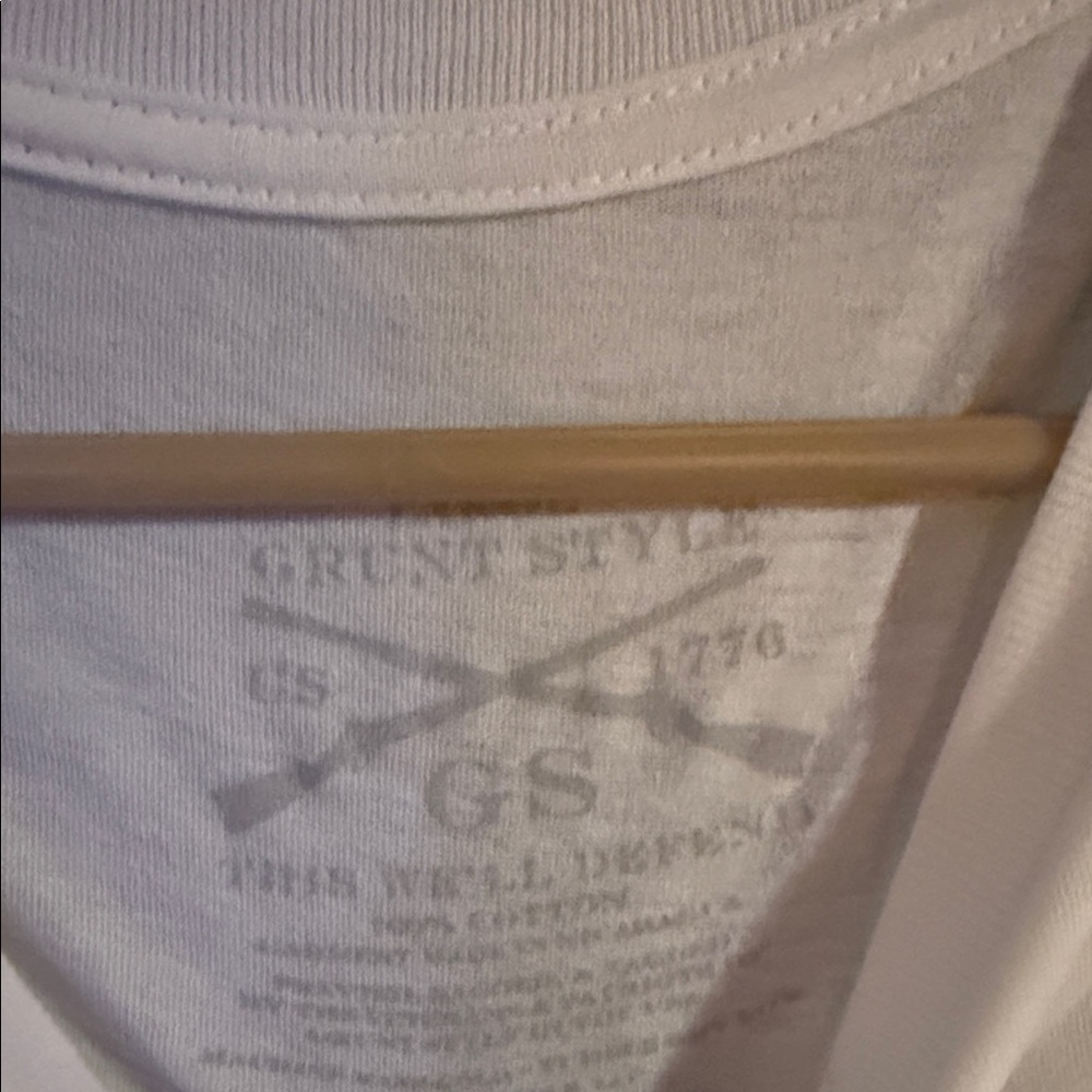 Grunt Style White T-Shirt with Blue and Red Graphic - Picture 4 of 5